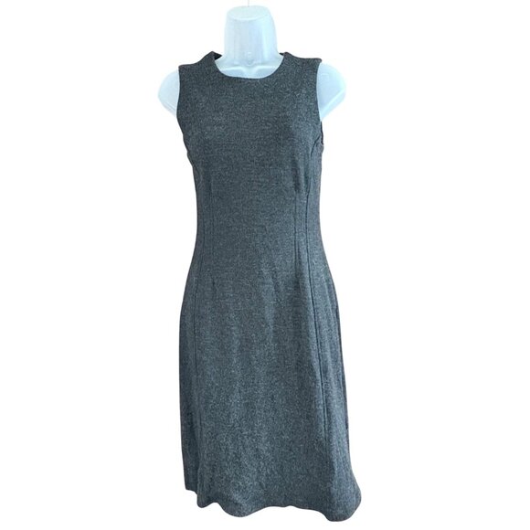 Banana Republic Dress Womens 6 Gray Wool Blend Sleeveless Sheath Neutral Career - Picture 1 of 12